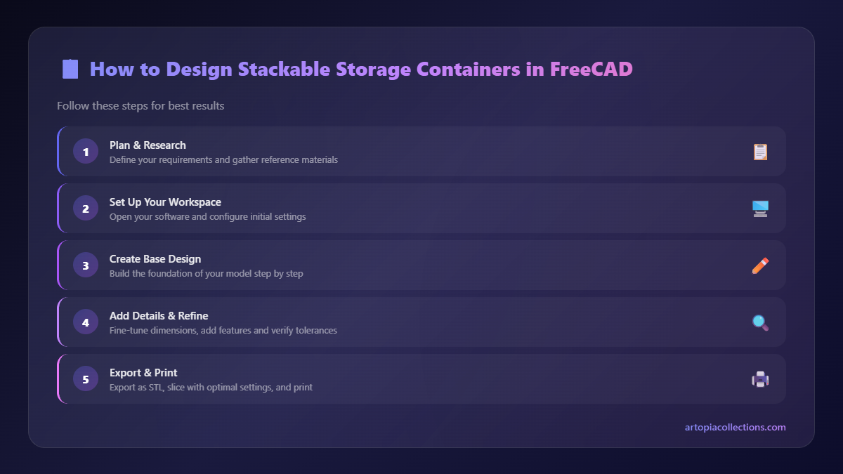 Step-by-Step Overview - How to Design Stackable Storage Containers in FreeCAD