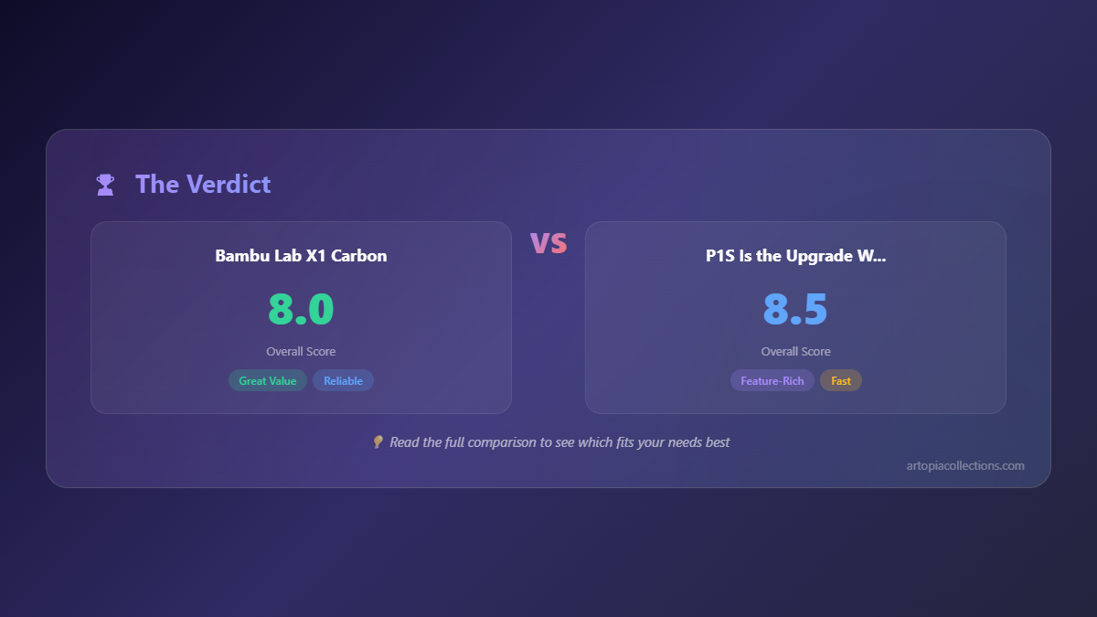 Bambu Lab X1 Carbon vs P1S Is the Upgrade Worth Rs 40000 More - Quick Reference