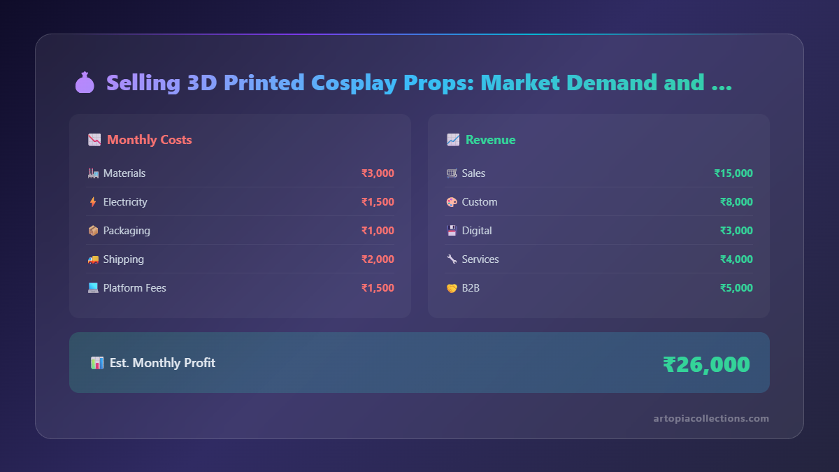 Selling 3D Printed Cosplay Props: Market Demand and Pricing Strategy - Infographic 1