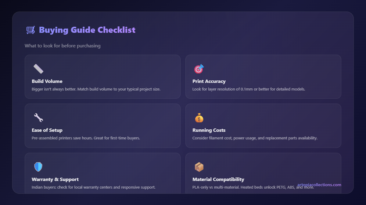 Buying Guide Tips - Best 3D Printer Under 10000 in India 2026: Top 5 Picks That Actually Work