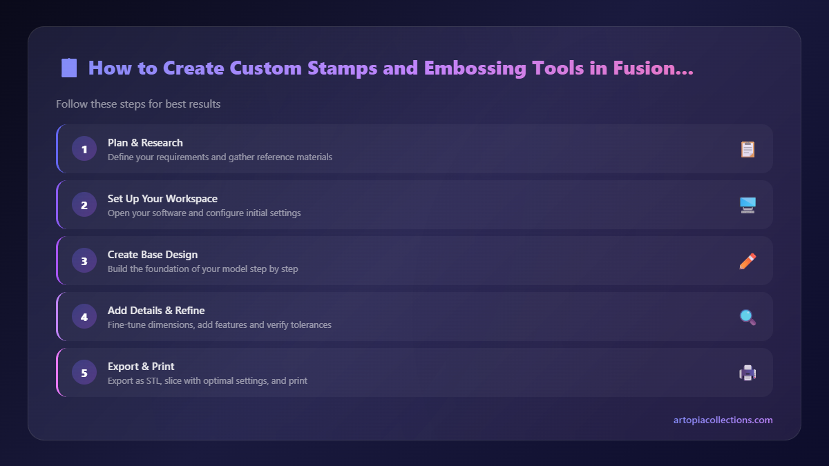 Step-by-Step Overview - How to Create Custom Stamps and Embossing Tools in Fusion 360