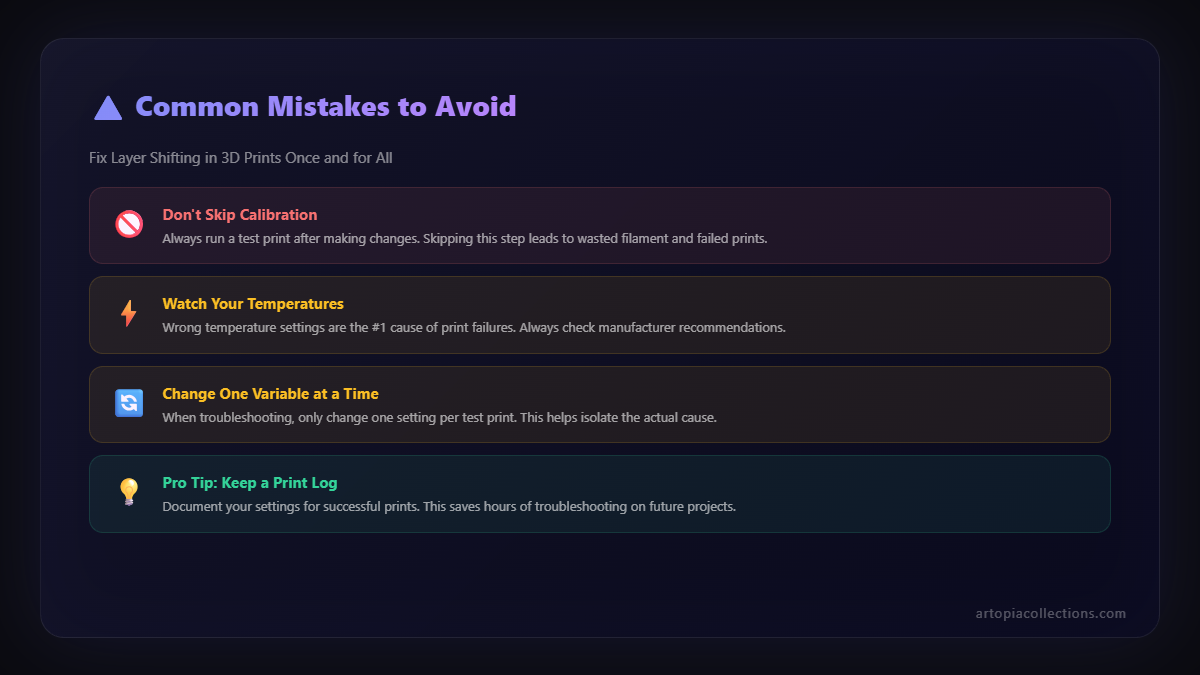 Common mistakes to avoid - Fix Layer Shifting in 3D Prints Once and for All