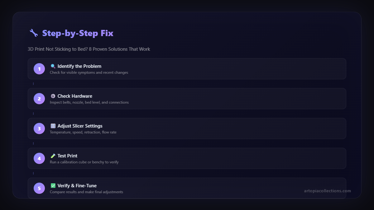 Step-by-step troubleshooting guide - 3D Print Not Sticking to Bed? 8 Proven Solutions That Work