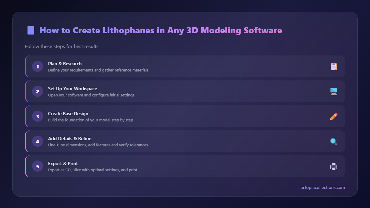 Step-by-Step Overview - How to Create Lithophanes in Any 3D Modeling Software