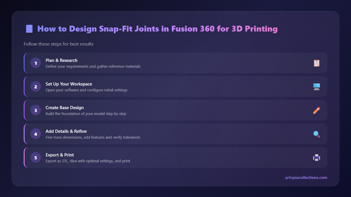 Step-by-Step Overview - How to Design Snap-Fit Joints in Fusion 360 for 3D Printing