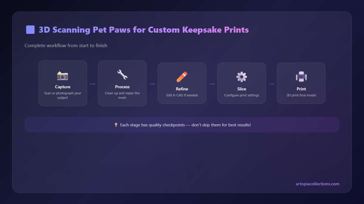 Scanning Workflow - 3D Scanning Pet Paws for Custom Keepsake Prints
