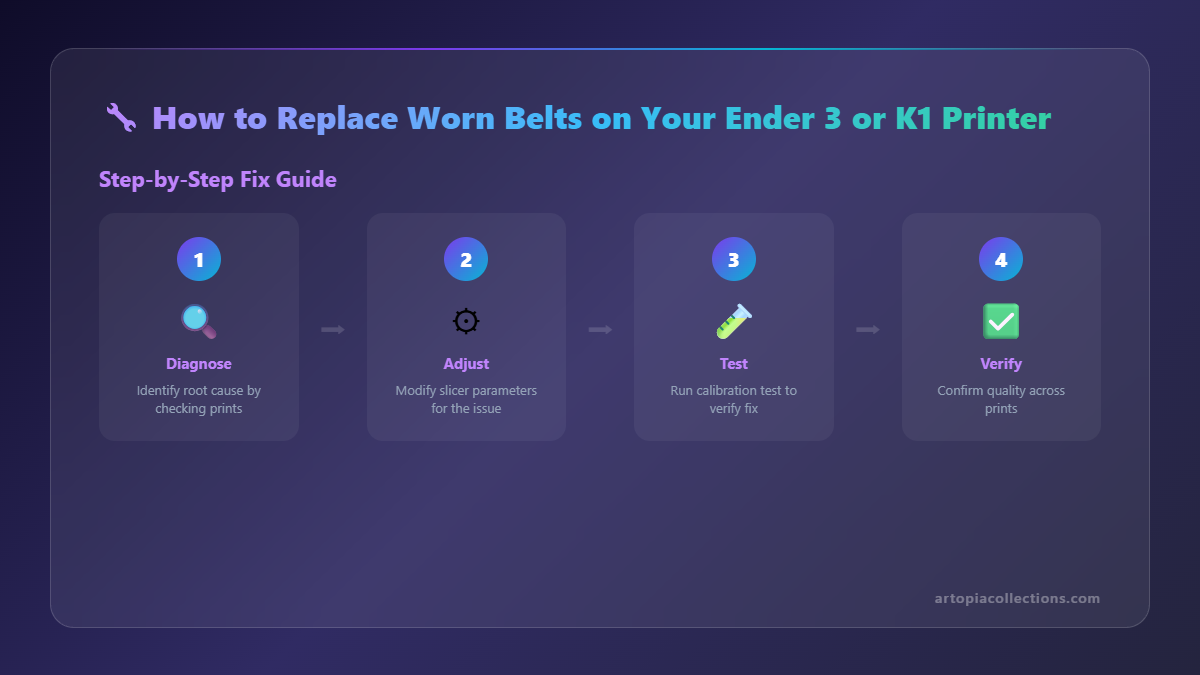How to Replace Worn Belts on Your Ender 3 or K1 Printer - Infographic 1