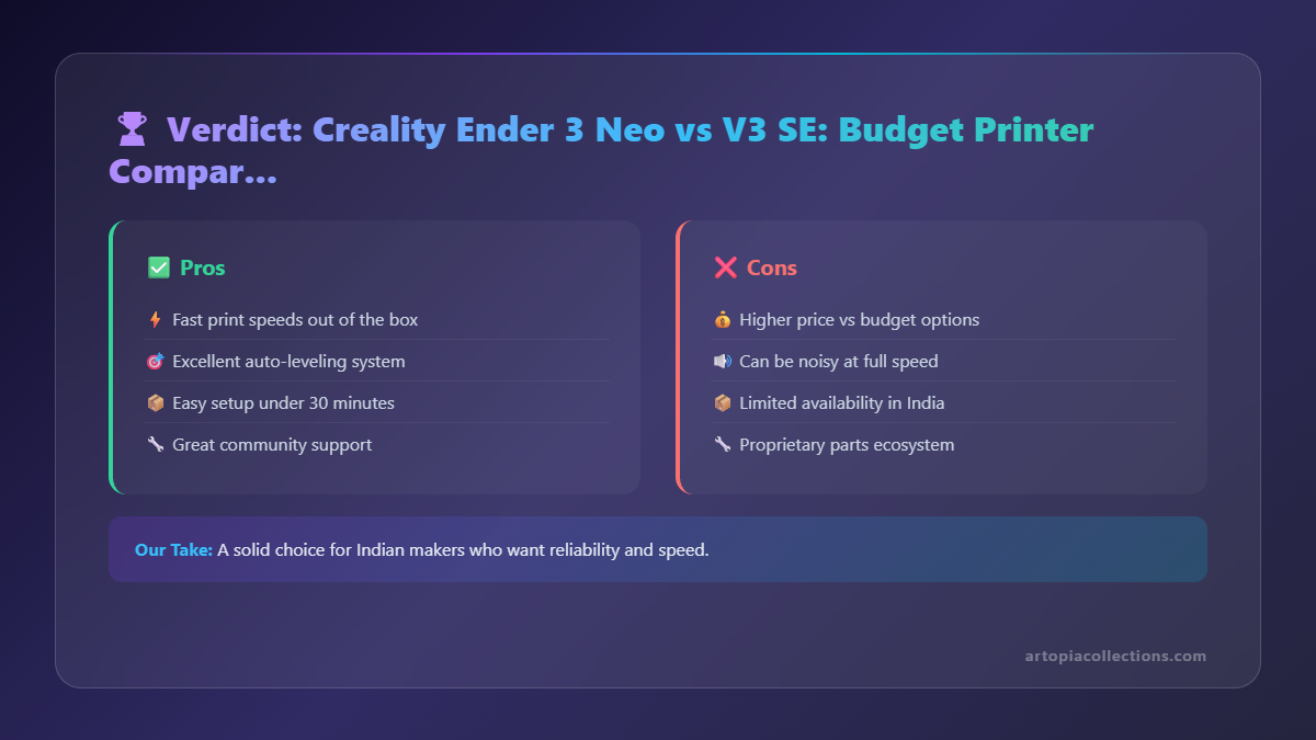 Creality Ender 3 Neo vs V3 SE: Budget Printer Comparison for India - Infographic 2