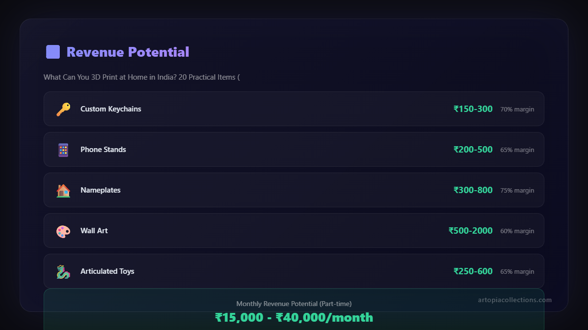 Revenue potential for 3D printing business
