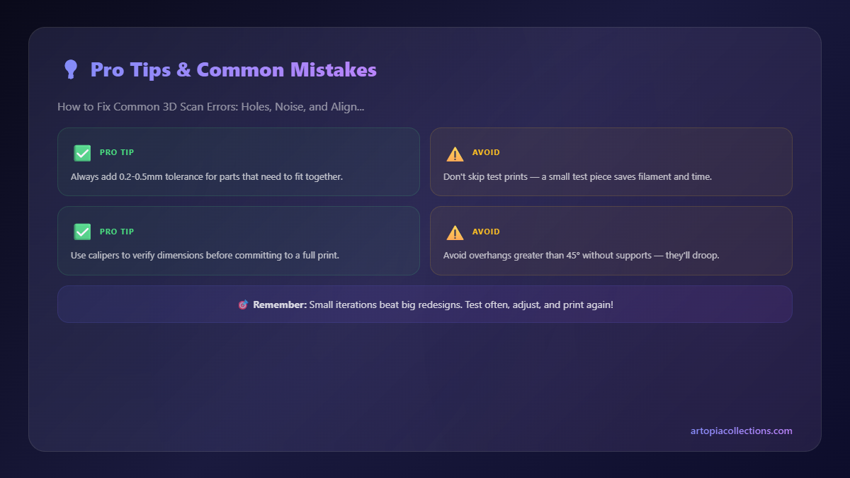 Pro Tips & Common Mistakes - How to Fix Common 3D Scan Errors: Holes, Noise, and Alignment