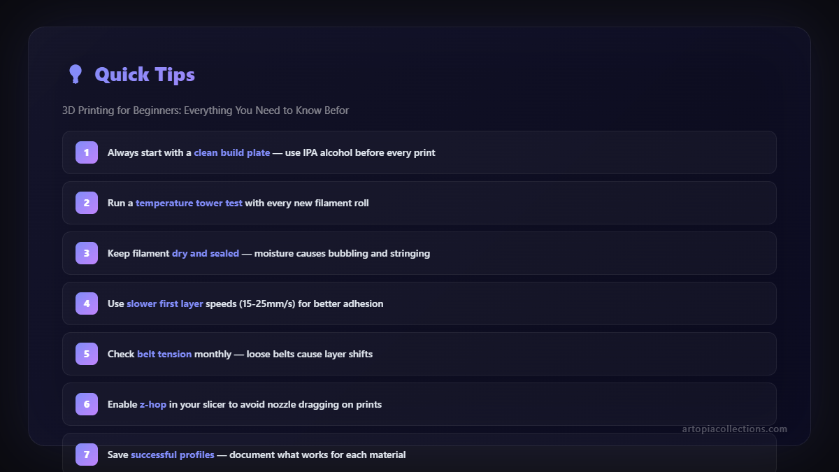 Quick tips for better 3D prints