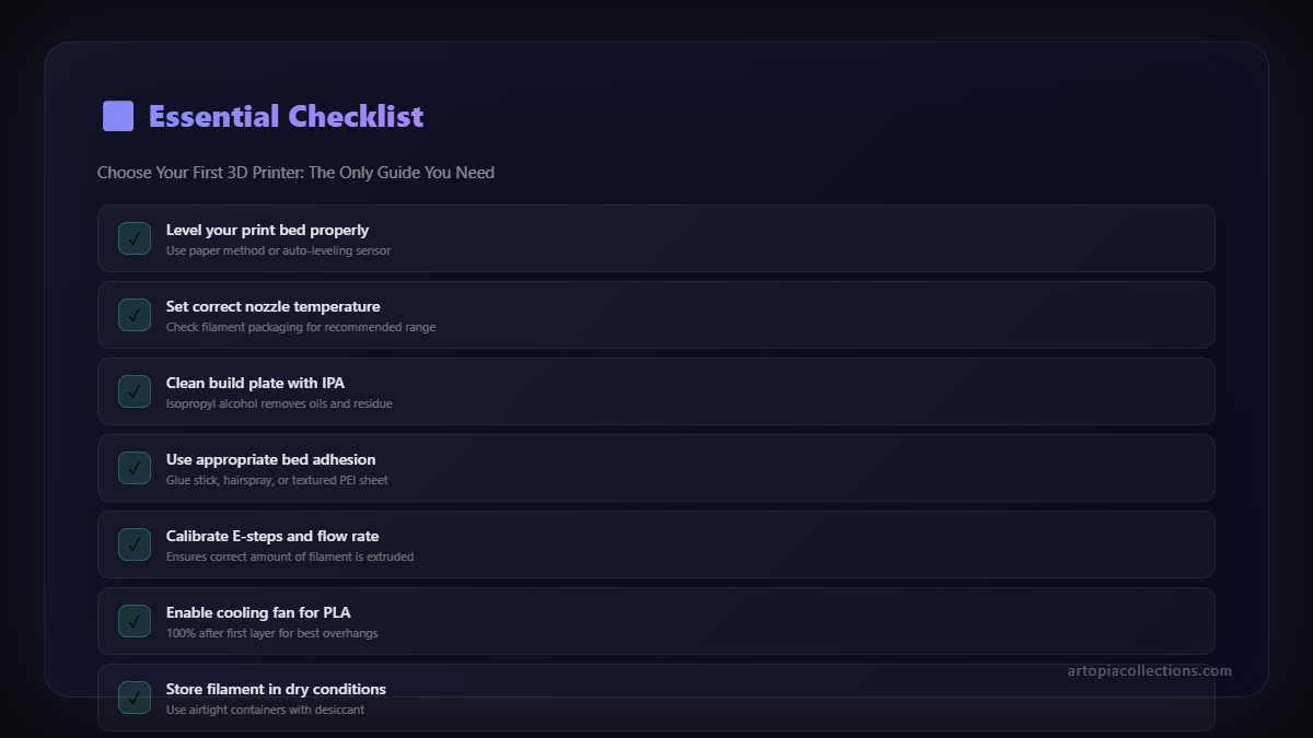 Essential 3D printing checklist for beginners